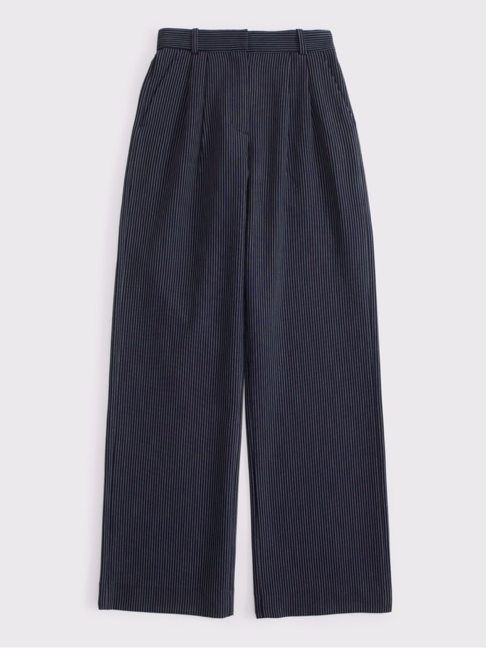 Abercrombie & Fitch Navy Pinstripe Wide-Leg Dress Pants
